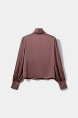 Carina Satin Shirt in Dusty Pink