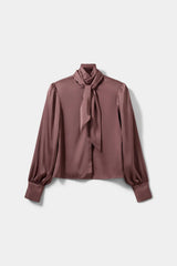 Carina Satin Shirt in Dusty Pink