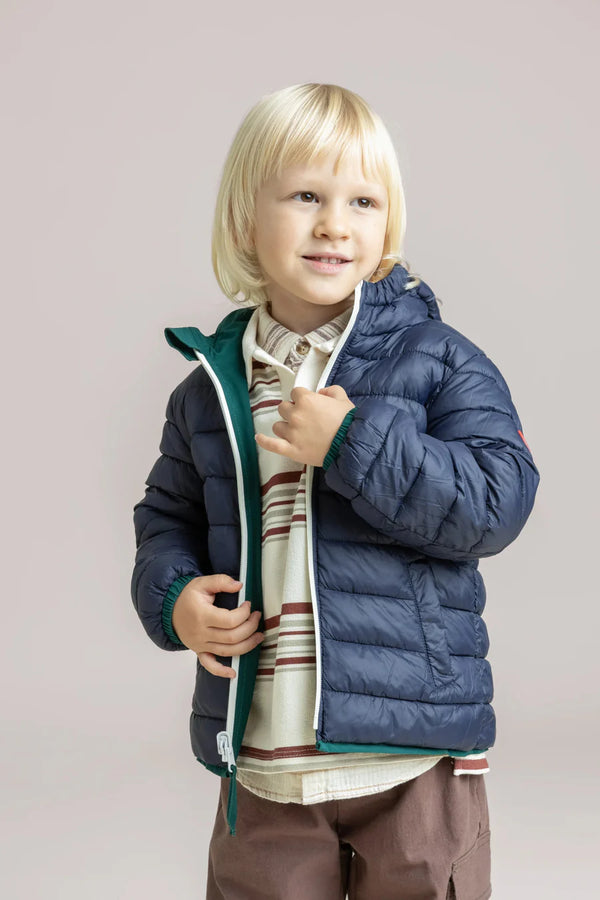 Reversible Kids Raincoat in Indigo