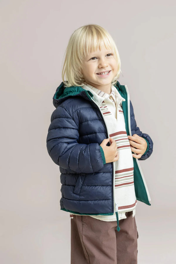 Reversible Kids Raincoat in Indigo