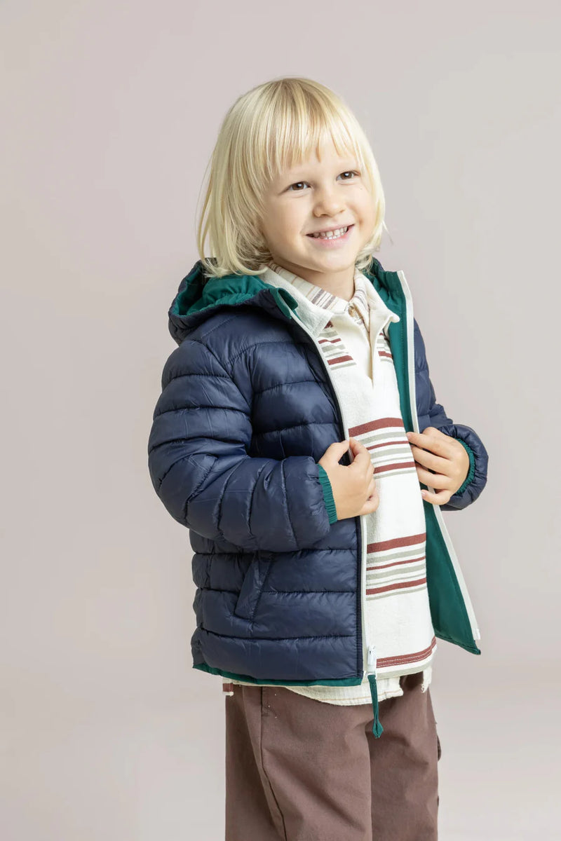 Reversible Kids Raincoat in Indigo