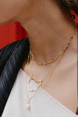 Organic Chunky Heart Necklace in Gold