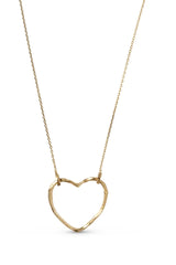 Organic Chunky Heart Necklace in Gold