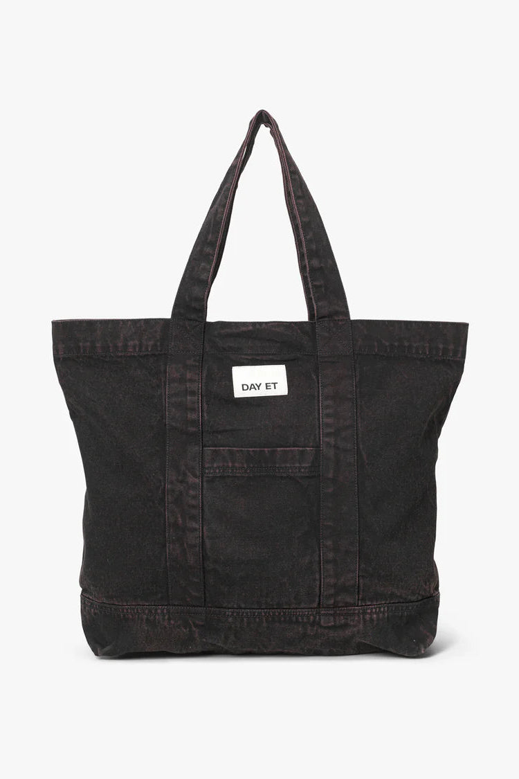 Large Washed Denim Shopper Bag