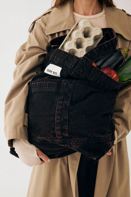 Large Washed Denim Shopper Bag