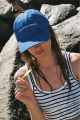 Dolce Far Niente Slogan Hat in Blue