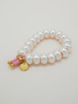 Pearly Donut Scrunchie Bracelet in Pink