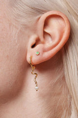 Enamel Dot Studs in Grass Green