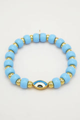Eye Charm Scrunchie Bracelet in Blue