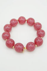 Round Glitter Scrunchie in Copper Red