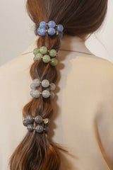 Round Glitter Scrunchie in Black