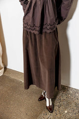 Hailey Corduroy Skirt in Coffee