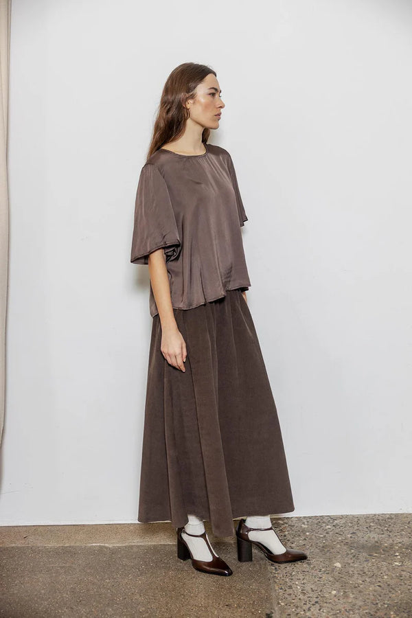 Hailey Corduroy Skirt in Coffee