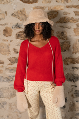 Mohair Knit in Lipstick Red