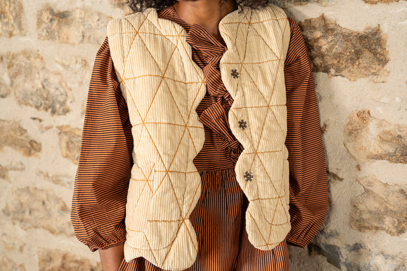 Scalloped Corduroy Gilet