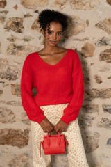 Mohair Knit in Lipstick Red