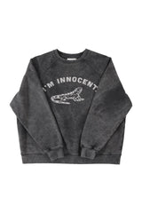 'I'm innocent' Sweatshirt in Faded Black