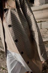 Nina Check Trench Coat