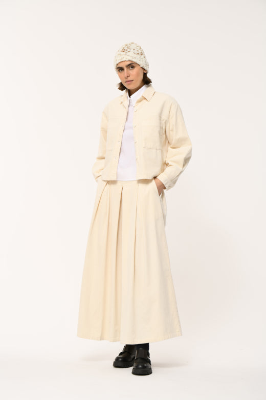 Corduroy Jacket in Off White