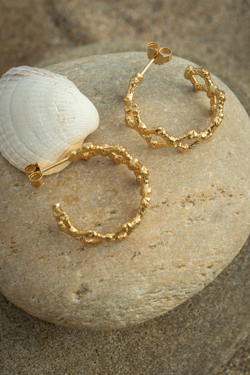 Coastal Knot Hoops in Gold