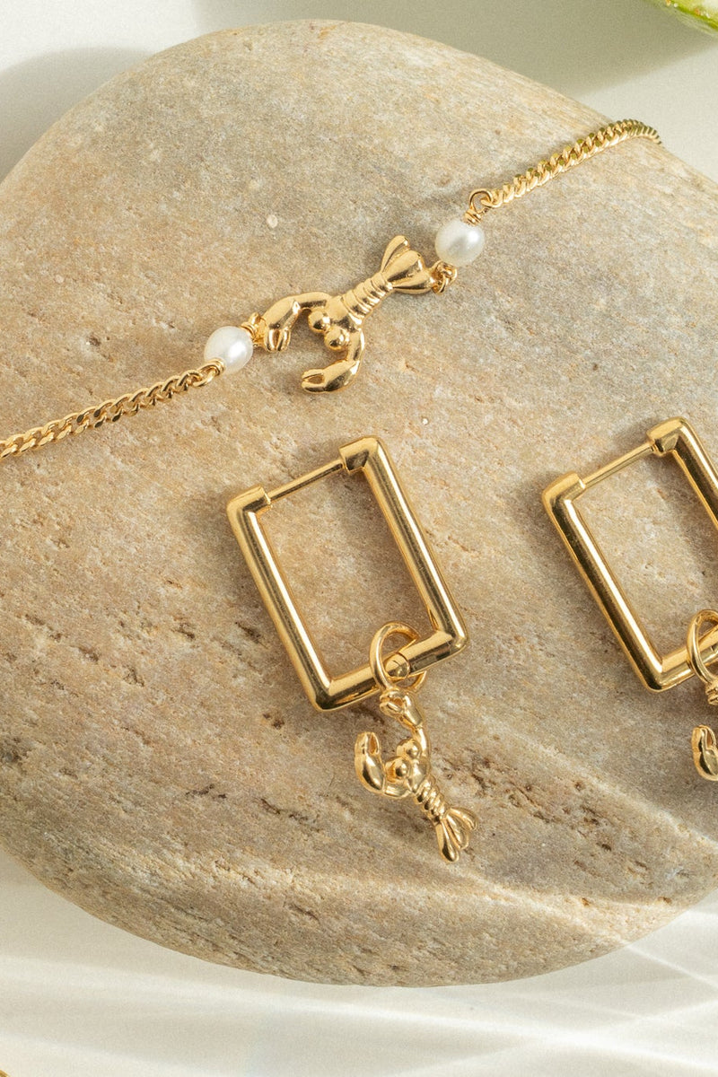 'You're My Lobster' Pearl Bracelet in Gold