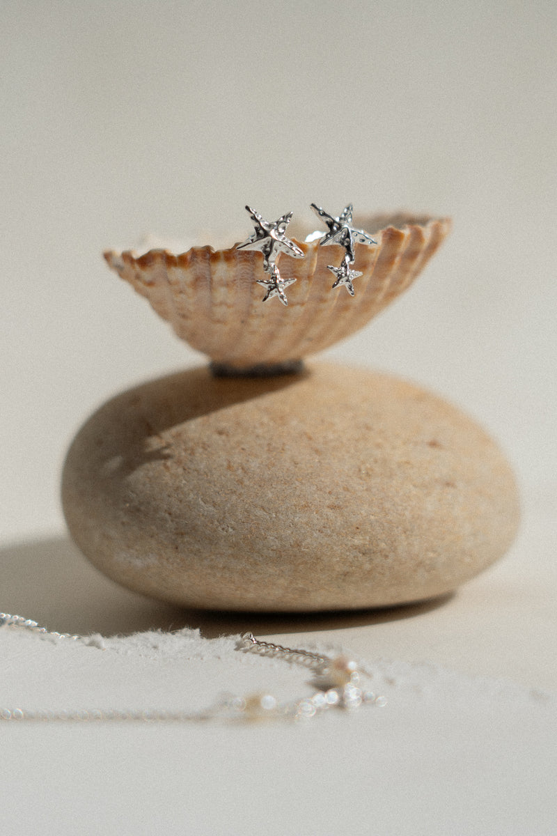 Starfish Studs in Silver