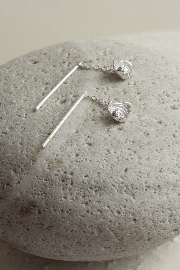 Tidal Drop Earrings in Silver