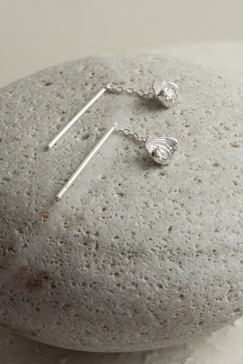 Tidal Drop Earrings in Silver