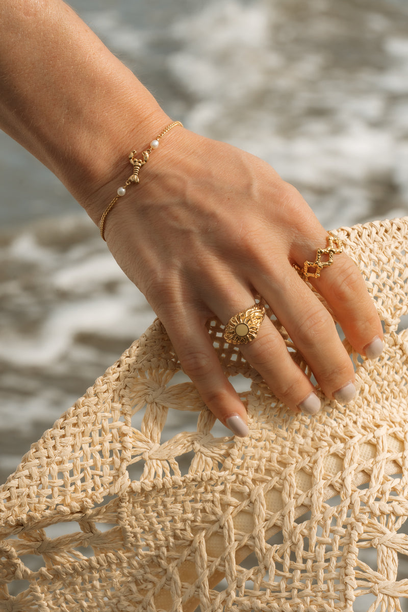 'You're My Lobster' Pearl Bracelet in Gold