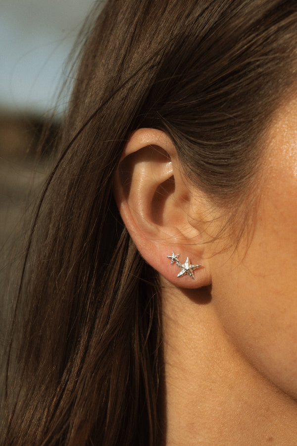 Starfish Studs in Silver