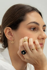 Bow Drop Earrings in Gold