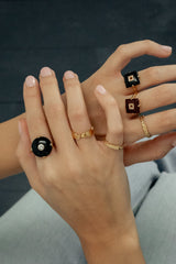 Core Ring Burgundy in Gold