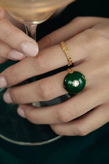 Celt Ring Green Gold
