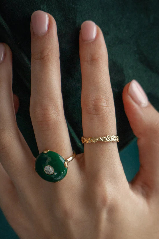 Celt Ring Green Gold