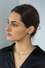 Checker Pendant Black in Gold