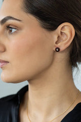 Mini Celt Studs Burgundy in Gold