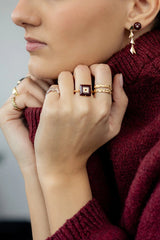 Core Ring Burgundy in Gold