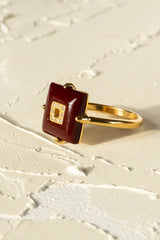 Core Ring Burgundy in Gold