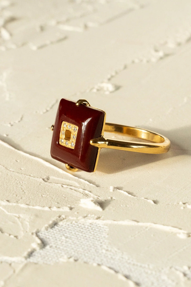 Core Ring Burgundy in Gold