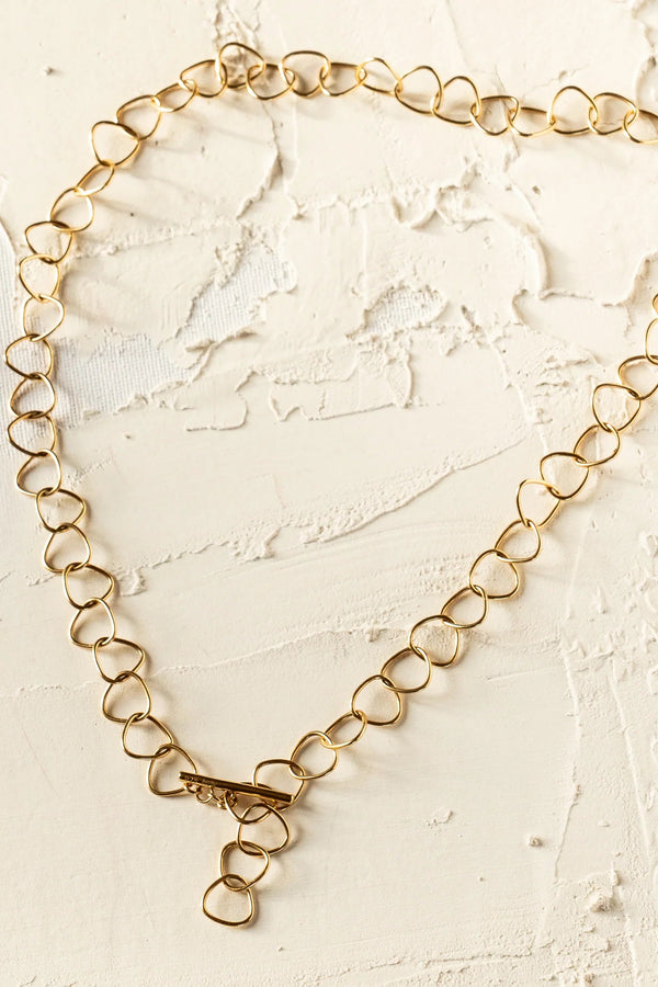 Triangle Link Chain in Gold