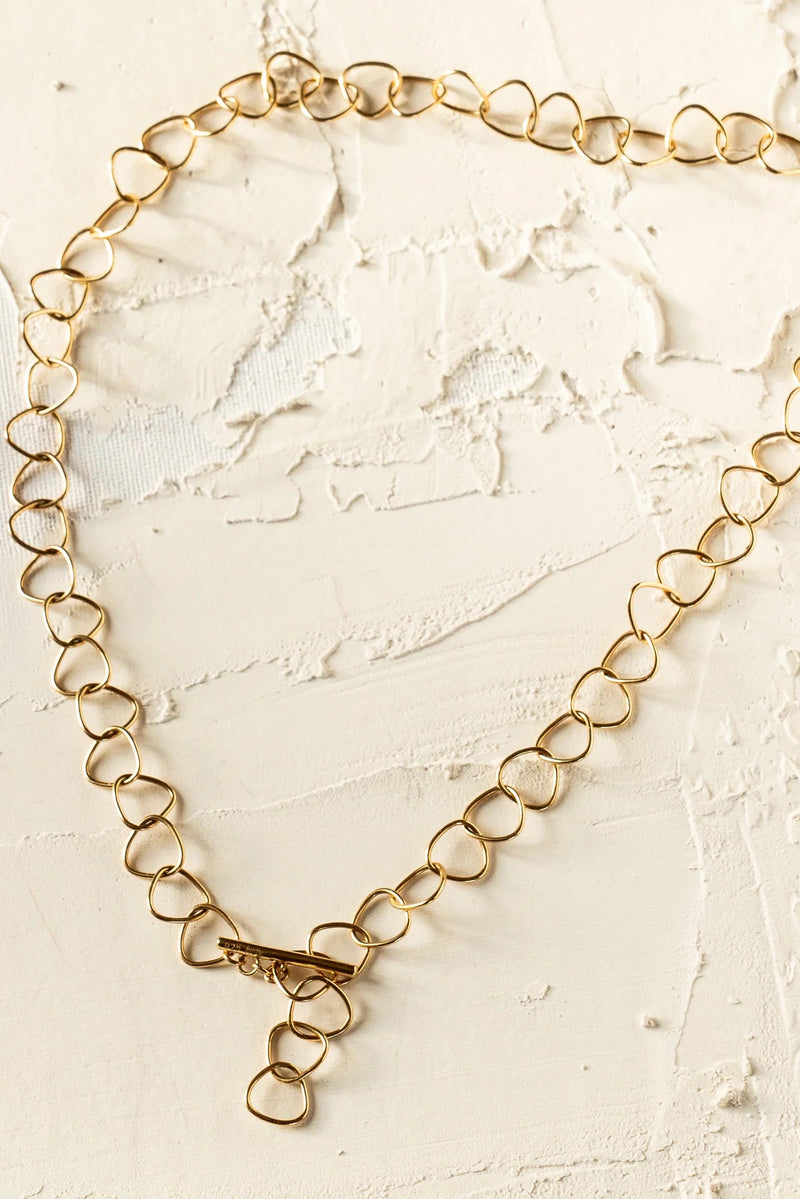 Triangle Link Chain in Gold