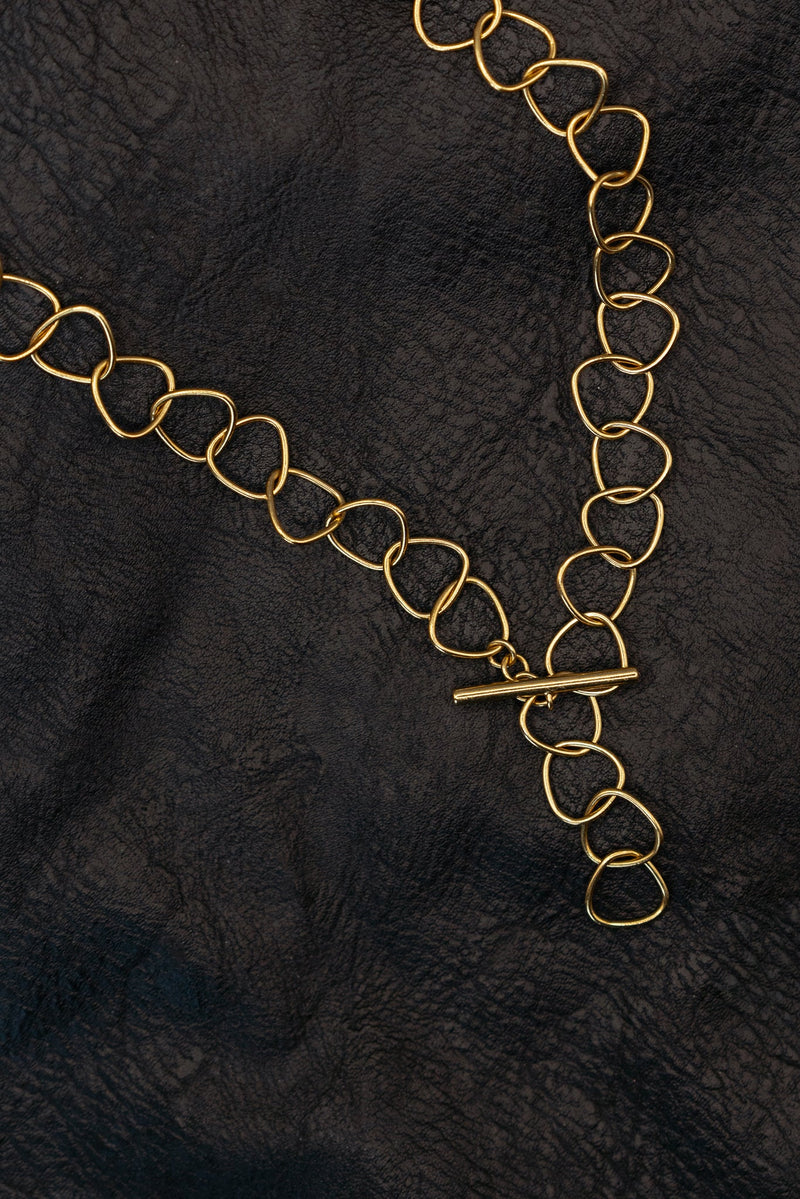 Triangle Link Chain in Gold