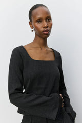 Lacco Suiting Blouse in Dark Grey