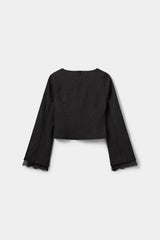 Lacco Suiting Blouse in Dark Grey