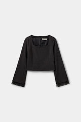 Lacco Suiting Blouse in Dark Grey