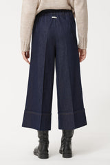Sophie Wide Leg Trouser in Denim Blue