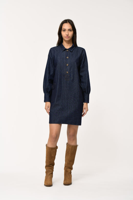 Long Sleeve Denim Shirt Dress