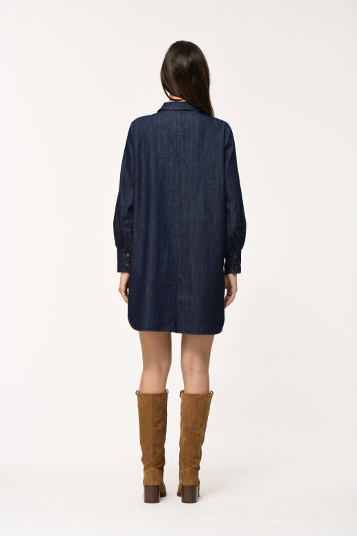 Long Sleeve Denim Shirt Dress