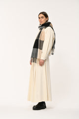 Check Scarf in Beige & Black