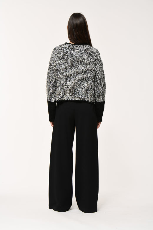 Knit Jumper in Black Fleck
